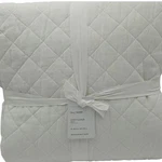 Pottery Barn Belgian Flax Linen Diamond Full Queen Quilt White Luxury New. Fixed Price $219.99.