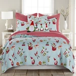 Merry & Bright Gnome For The Holidays King/cal Quilt - Levtex. Fixed Price $74.99.