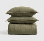Nwt Quince Olive Green Ribbed Cotton Coverlet Set King With 2 Shams. Fixed Price $105.00.
