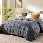Downluxe Lightweight Queen Alternative Blanket With Satin Trim, Grey, 90. Fixed Price $65.36.