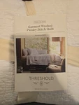 Twin/twin Extra Long Garment Washed Paisley Stitch Quilt White - Threshold. Fixed Price $21.00.