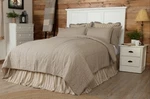 Reversible Quilt Coverlet Farmhouse Cream Gray Ticking Stripe Sawyer Mill. Fixed Price $139.95.