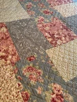 Peking Handicraft, Inc. Striped Ticking, Patchwork Quilted Coverlet, #183. Fixed Price $79.99.