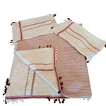 Pottery Barn Nellie Pick Stitch Red & Cream Reversible King Quilt 2 Shams. Fixed Price $275.00.