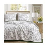 Mixinni Reversible Floral Quilt 3-PIECE Grey Embroidery Pattern Bed... Fast Ship. Fixed Price $127.99.