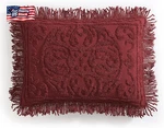 Beatrice Home Fashions Medallion Chenille Bedspread, King Sham, Burgundy. Fixed Price $33.23.
