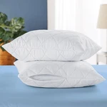 Collections Etc Quilted Pillow Covers With Zippered Closure Of 2 White King. Fixed Price $20.00.