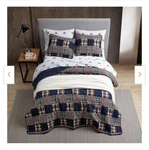 Lodge Quilt Set Twin Comforter Bed Cover Red Blue Classic Patchwork Plaid Gift. Fixed Price $72.00.