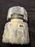 Madison Park Aqua Ultra Soft Ruched Faux Fur Throw Blanket 50X60". Fixed Price $29.99.
