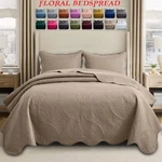 Floral Embossed Quilt Bedding Set Soft Reversible Bedspread With Pillow Shams. Fixed Price $29.99.