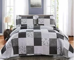 Quilt Set Bedspread Coverlet Plaid Patchwork Gray Floral King Jessy Home. Fixed Price $47.36.