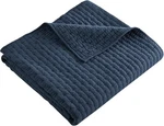 Levtex Home Quilted Throw Cross Stitch Navy 50" 60" Nwt. Fixed Price $36.99.