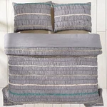 Nip Vhc Brands Petticoat Ruched Ruffled Gray Queen Quilt Set 3PC. Fixed Price $93.99.