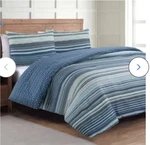New American Home Taj Estate Collection Blue Twin Coverlet & Sham Set 2PC. Fixed Price $36.25.