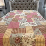 Laura Ashley Reversible Quilt 89 X92 Patch Florals Plaid Stripes Square Stitchi. Fixed Price $64.95.
