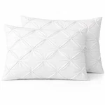 Cotton Stich Pinch Pleated King Size Pillow Shams With Hidden Zipper Set. Fixed Price $30.46.