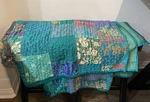 Indian Patchwork Kantha Quilt Ethnic King Bedspread Bohemian Blanket Bedding. Fixed Price $65.00.