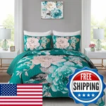 Wongs Bedding Teal Boho Floral Quilt Set King, 3 Pieces Elegant Flower Bedspread. Fixed Price $69.94.