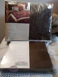 Dkny Queen Sz Coverlet With Floral Stitching Design & Bed Skirt Chocolate Brown. Fixed Price $34.96.