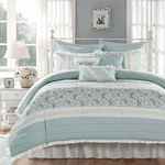 Nip Madison Park Dawn Blue Farmhouse Full/queen Quilted Coverlet Set 6PC. Fixed Price $131.59.