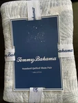Tommy Bahama Standard Quilted Sham Cotton Distressed Water Leaves Blue Set Of 2. Fixed Price $42.00.