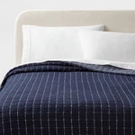 Threshold Quilt Cotton Crinkle Pattern, Navy Blue/ivory, Full/queen. Fixed Price $28.89.