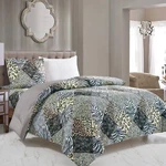 Wpm 2 Piece Animal Print Comforter With Pillow Sham, Black White Gray Leopard.... Fixed Price $59.55.