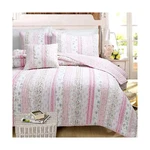 Cozy Line Home Fashions Pink Flower Lace Ruffle Stripe Shabby Chic Girl 100% .... Fixed Price $107.02.