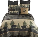 Bear Walk Plaid California King Quilt - Lodge Style, Machine Washable. Fixed Price $336.99.