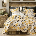 Dada Bedding Yellow Fleur Floral Golden Orange Ivory Cream Scalloped Bedspread. Fixed Price $81.99.