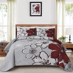 Luxudecor Floral Quilt Set Queen 3 Pieces Red Flower Coverlet 2. Fixed Price $51.12.