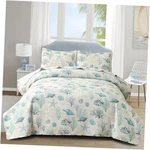 Ocean Quilts Size Coastal Bedding Lightweight Reversible Summer King Blue. Fixed Price $57.49.