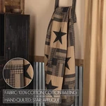 Black Check Star Quilted Throw 50X60 Patchwork Log Cabin Cotton Vhc Tan. Fixed Price $91.95.