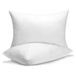 Quba Linen Queen Size Bed Pillows - Set Of 2, Medium (pack 2), White. Fixed Price $26.61.
