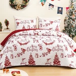 Exclusivo Mezcla Reversible Christmas Quilt Queen Red Lightweight Bedspread. Fixed Price $50.19.