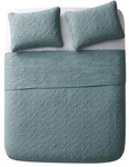 Vcny Quilt Set, 3 Piece Caroline, King, Blue Sage. Fixed Price $39.90.