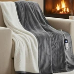 Degrees Comfor Heated Blanket - Soft Flannel Throw: 50X60", Grey. Fixed Price $37.99.