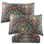 Bohemian Queen Set, Paisley Colorful Bed Egyptian Cotton Pattern Printed.... Fixed Price $144.79.
