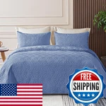 Whale Flotilla Twin Bedding Set, Soft Bluish Grey Bedspreads Quilts X. Fixed Price $37.34.
