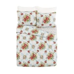 The Pioneer Woman Queen Quilt + 2 Sham Set Vintage Floral Chic Knotted Pintuck. Fixed Price $85.00.