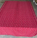 Vtg Kantha India Red Block Print Cotton Bedspread, Handmade Boho Chic 114X61. Fixed Price $42.95.