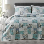 Elegant Floral King Quilt Set Cozy Pre-washed Microfiber Bedding Ensemble. Fixed Price $79.94.