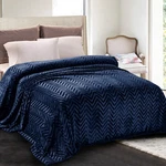 Whale Flotilla Flannel Fleece Twin Xl Blanket Lightweight Navy Chevron Soft Cozy. Fixed Price $31.98.