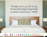 We Delight The Beauty Butterfly Inspirational Wall Quote Saying Vinyl Decal. Fixed Price $25.23.