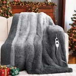Rujipo Heated Electric Blanket Twin Faux Fur With Soft 62X84, Foggy Dusk. Fixed Price $81.77.
