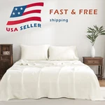100% France Linen Sheets 4 Pcs Set Flat Fitted 2 Pillowcases. Fixed Price $234.99.