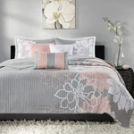 Madison Park Lola 100 Cotton Quilt Set-casual Floral Channel Stitching Design. Fixed Price $140.81.