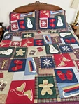 Christmas Holiday Quilt Shams Patchwork Country Lodge Full/queen 100" X 80". Fixed Price $104.99.