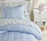 Pottery Barn Day Dreamer Cotton Tencel Comforter & Shams Chambray Blue Twin. Fixed Price $111.99.
