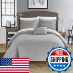Chic Home 3 Piece Bea Embroidered Duvet Cover Set Shams And Decorative Pillow. Fixed Price $96.18.